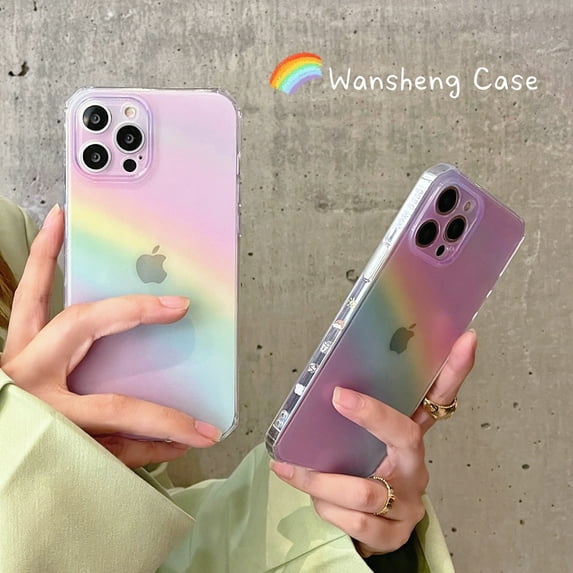 Iphone 11 Case Pink Rainbow Transparent Phone Case For iPhone 13 Pro Max 12 Mini 11 X XS XR 7 8 Plus SE Fashion Soft Shockproof Cover