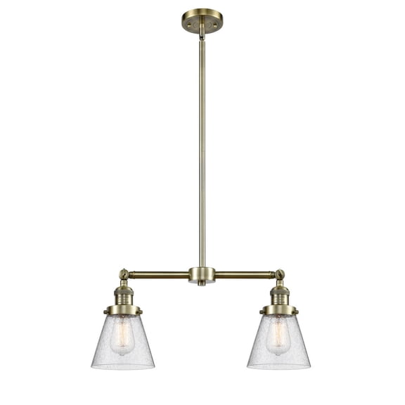 Innovations 2-LT Vintage LED Small Cone 22" Chandelier - Antique Brass - 209-AB-G64-LED
