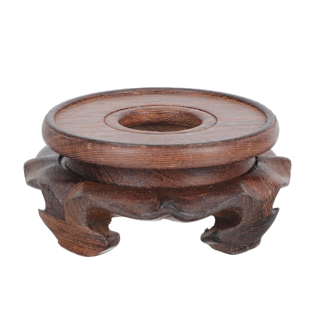 Wooden Flowerpot Display Base Decorative Round Hollow Vase Base Home Decor