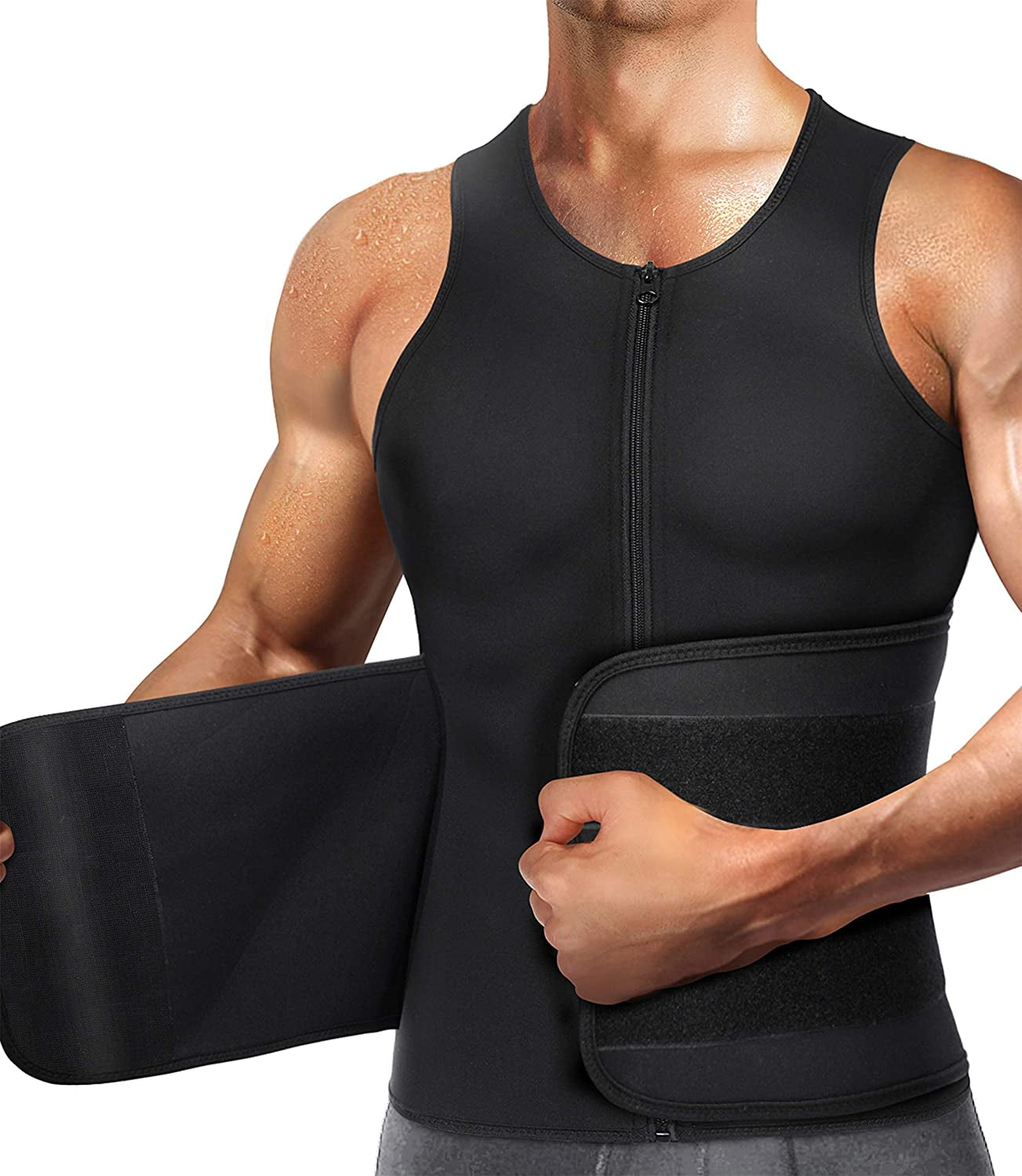 US Men's Weight Loss Workout Neoprene Body Shaper Sweat Sauna Suit Exercise Vest 
