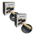 thumbnail image 1 of Oleegame 2 Pcs Rouleau de Papier d'Aluminium Humburger 6.3 Po Rond avec Poignée en Bois Résistant à la Chaleur Grill en Métal pour Barbecue Humburger Viande de Sable Steak Accessoire pour Plat Noir, 1 of 9