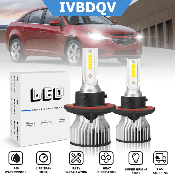 For Chevy Cruze 2011-2015 LED Headlight H13/9008 High/Low Beam Bulbs 6000K Bright White Pack of 2