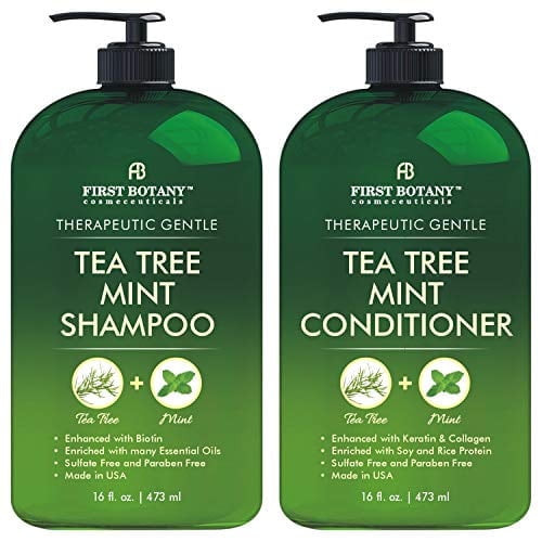2 Pack First Botany Cosmeceuticals Tea Tree Mint Shampoo & Conditioner 16oz e...