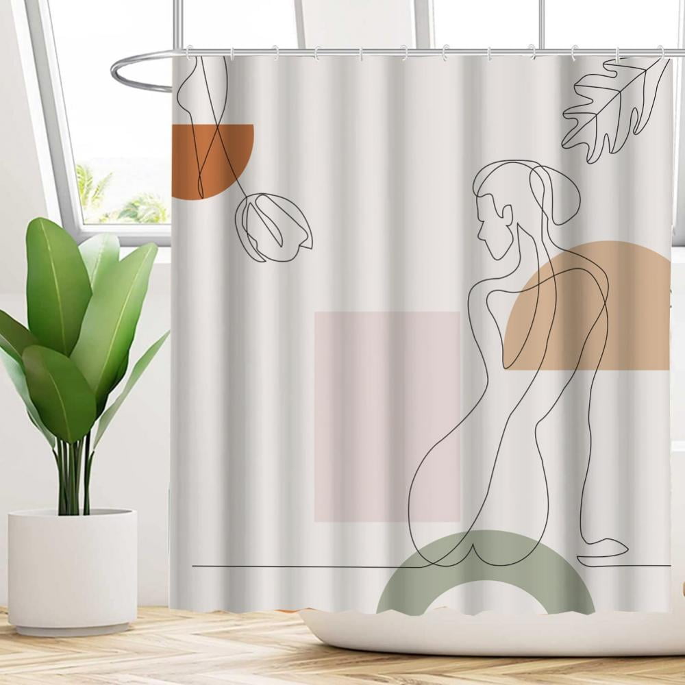 Boho Shower Curtains for Bathroom Boho Decor Mid Century Modern Spring