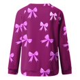 thumbnail image 4 of Aimik Women's Winter Bow Print Sweatshirt Crew Neck Long Sleeve Oversized Sweatshirt Soft Loose Casual Pullover Sweatshirt, 4 of 5