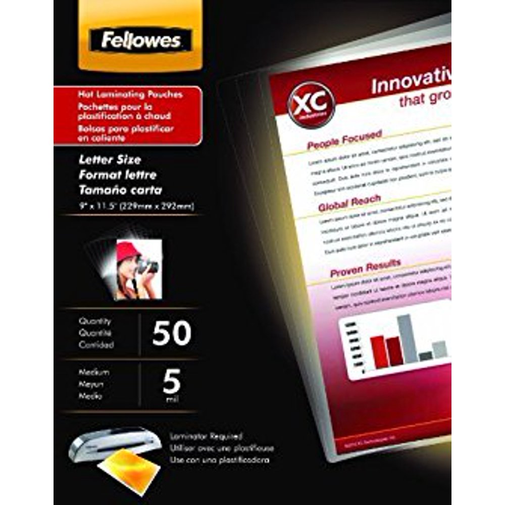 Fellowes Thermal Laminating Pouches, ImageLast, Letter Size, 5 Mil, 50