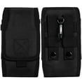thumbnail image 2 of LUXMO Extra Large Nylon Pouch for 7 inch Phone, Secure, Stylish Vertical Universal Waist Bag with Card Slot for Men, Black, 2 of 7
