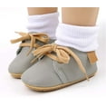 thumbnail image 2 of Baby Boys Girls Shoes Lace Up Leather Infant Sneakers Non Slip Rubber Sole Newborn Loafers Toddler First Walker Crib Shoes, 2 of 6