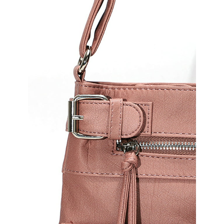 Vintage Design Square Shoulder Bag, Zipper Crossbody Bag, Women's
