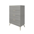 thumbnail image 2 of Castle Place Glam 4 Drawers Wooden Dresser, Silver, 2 of 8