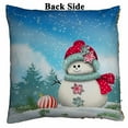 thumbnail image 2 of PKQWTM Cute snowman snowy winter landscape christmas Reversible Mermaid Cushion Cover Home Decor Sequin Pillow Case Size 18x18 inches, 2 of 2