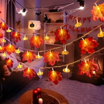 Maple Pumpkin Light String - 6FT USB Halloween Decor (Multi-Holiday LED Lights for Fireplace/Thanksgiving/Christmas )
