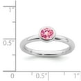 thumbnail image 5 of 925 Sterling Silver Stackable Expressions Low 5mm Round Pink Tourmaline Ring Size: 8; for Adults and Teens; for Women and Men, 5 of 5