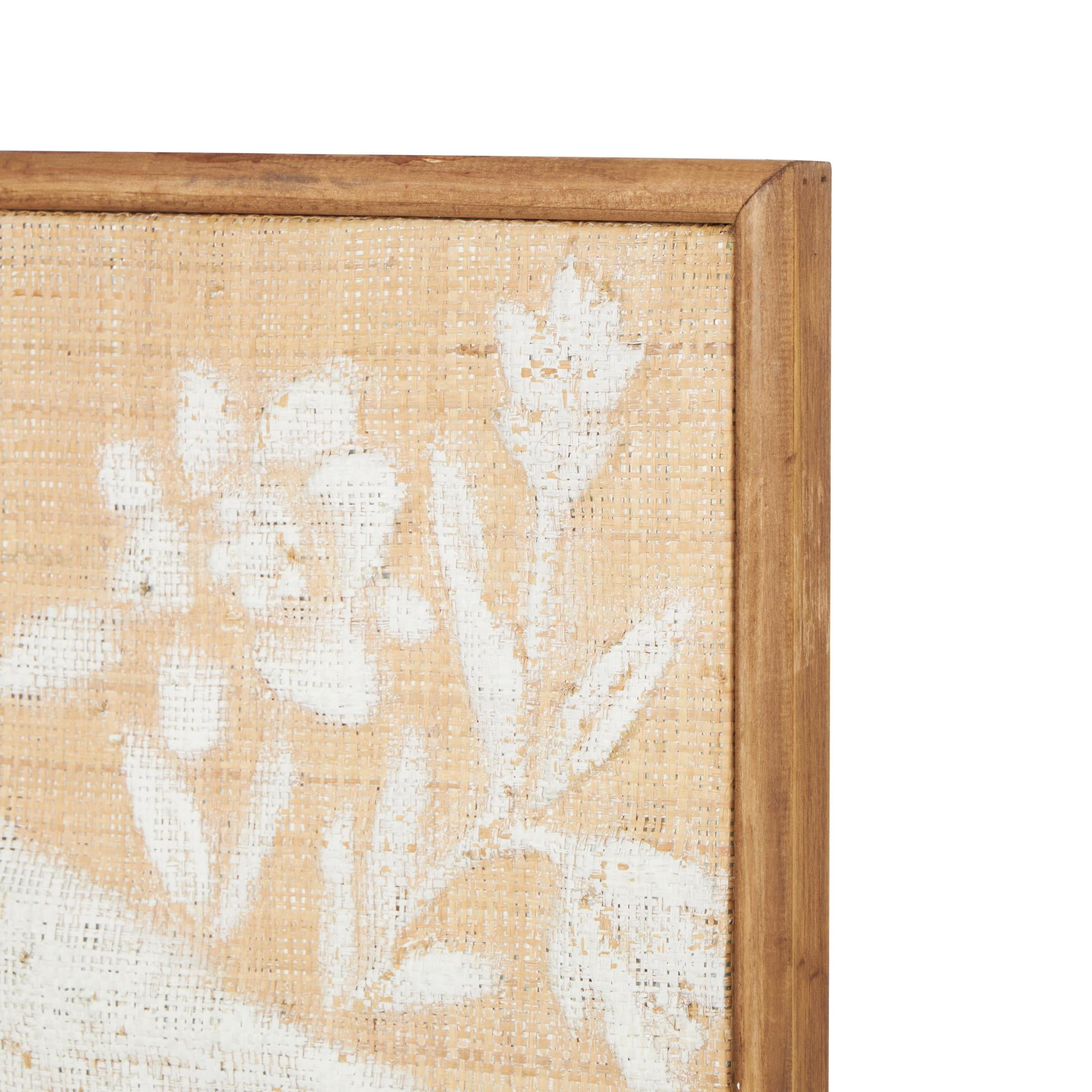 15" x 21" Bird Framed Wall Art with White Painted Floral Patterns, by DecMode (2 Count)