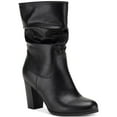 thumbnail image 2 of Style & Co. Womens Saraa Slouch Faux Leather Block Heel Mid-Calf Boots, 2 of 3