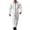#02-White, variant on Men Hooded Long Sleeve Jumpsuit Full Zip Coverall with Multi Pockets for Workwear