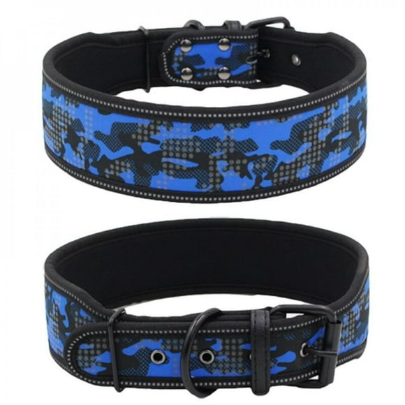 Pet Reflective Collar Dog Collar with Buckle Adjustable Pitbull Leash Dog Chain for Small Medium Large Dogs  Blue  S