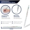 thumbnail image 2 of czcpp-Chromagraph Metal Mechanical Pencil .5 mm Silver Barrel Mechanical Pencil with Built In Lead Pencil Grade Indicator, Lead Pencil Holder for Drafting, Sketching, and Drawing, 2 of 4