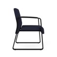 thumbnail image 3 of Waterfall Reception Sled Base Oversize Guest Chair / Black Steel / Navy Blue, 3 of 5