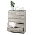 thumbnail image 5 of Ktaxon 6 Drawers Dresser Chests for Bedroom, Wood Chset of Drawers,Dressers Organizer for Bedroom, Living Room,Hallway, Gray, 5 of 10