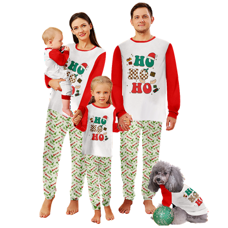 

Family Matching Christmas Pajamas Sets Christmas Buffalo Plaid Stripe Printed Baby-Kids-Adult-Pet Size 2-Piece Top and Pants Bodysuits Pajamas Sets