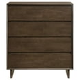 thumbnail image 2 of Genu Tall Dresser Chest, 4 Drawers, Fingertip Handles, Walnut Brown, 2 of 5