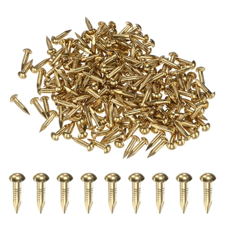 Uxcell 200-Pack Small Tiny Nails, 2.8mm x 15mm Brass Nails Hardware Round Head