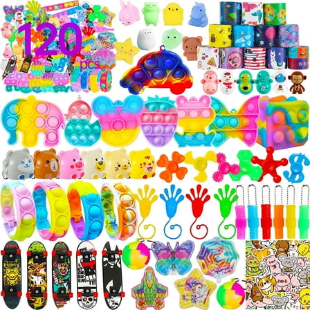 Pop Party Favors Toys for kids, Fidget Toys Pack, Birthday Gift, Prize Box Toys for All Ages kids,Birthday Party, School Classroom Rewards For Kids