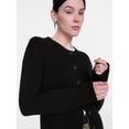 thumbnail image 5 of Scenario Women's Crewneck Cardigan with Patch Pockets, Lightweight, Sizes XS-XXXL, 5 of 6