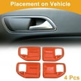 thumbnail image 3 of Cubierta de Tazón de Mango de Puerta Interior para Jeep Wrangler JK 4DR 2011-2017 Marco de Decoración de Mango Interior Naranja ABS 4 Pcs, 3 of 6