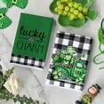 thumbnail image 3 of Sm:)e Buffalo Plaid Shamrocks Lucky Truck St. Patrick's Day Kitchen Towels Dish Towels, 18x26 Inch Seasonal Spring Decoration Hand Towels Set of 4, 3 of 7