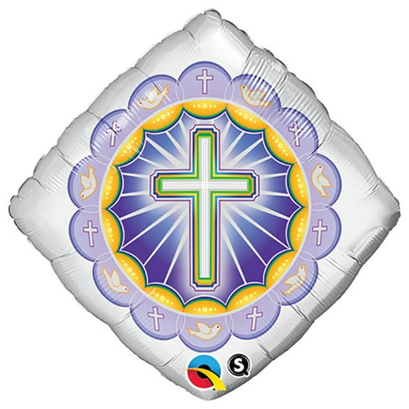 18 inch Illuminated Cross Qualatex Foil Mylar Balloon - Party Supplies Decorations