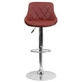 thumbnail image 3 of Home Square Adjustable Quilted Bucket Seat Bar Stool in Burgundy - Set of 3, 3 of 6
