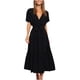 thumbnail image 1 of Vestido de encaje con volantes sueltos de manga corta sólida para mujer Fridja qw3029, 1 of 8