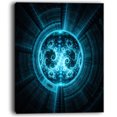 thumbnail image 2 of Fleur Fractale Bleu et Blanc Lumineux - Toile d'Art Mural Abstrait, 2 of 3
