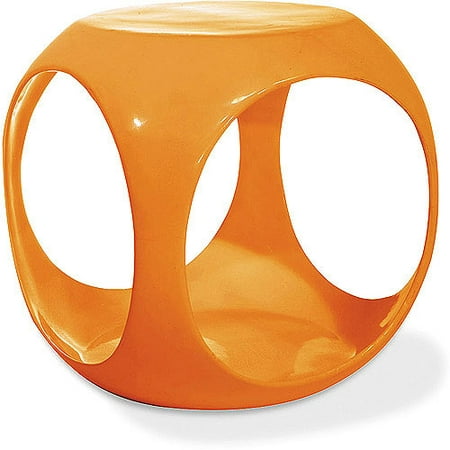 OSP Home Furnishings Slick Accent Table with High Gloss Orange Finish