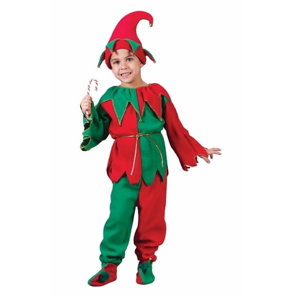 Fun World Elf Costume for Children with Felt Tunic and Bells, Kids 4-6 Years