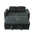 thumbnail image 6 of 53" Cushioned Recliner Sofa Bed with Charging Station and 2 Cup Holders, Corduroy Pull-out Sofa with Side Pockers, Recliner Backrest with 5-position Adjustment for Living Room, Bedroom, Office, Grey, 6 of 7
