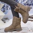 thumbnail image 5 of YLYL Winter Snow Mid Calf Boots for Women Side Zipper Warm Fur Lined Wide Width Winter Combat Boots, 5 of 8