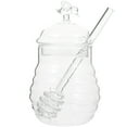 thumbnail image 1 of 1 Set Glass Honey Jar Clear Honey Container Shop Honey Storage Jar with Rod Random Lid Style, 1 of 5