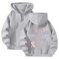 thumbnail image 1 of Women's Zip Up Hoodie Casual Bow Print Sweatshirt Comfortable Pullover For Daily Wear With Jeans In Spring Fall Winter, 1 of 3