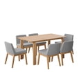 thumbnail image 1 of Juego de Comedor de Madera con 6 Sillas Tapizadas para 6 Personas, Mesa y Sillas para Comedor y Cocina, Midtown Concept Amalfi, Roble y Gris Claro, 1 of 5