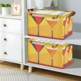 thumbnail image 2 of Yayeee Foldable Storage Basket for Shelves with Handles Set of 2 Waterproof Cloth Bins, Orange Cocktails, 2 of 7