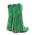 thumbnail image 5 of Cowboy Boots for Women Wide Mid Calf Long Fringe Tassel Heart Angle Stitched Pointed Toe Heeled Tall Cowgirl Boots, 5 of 6