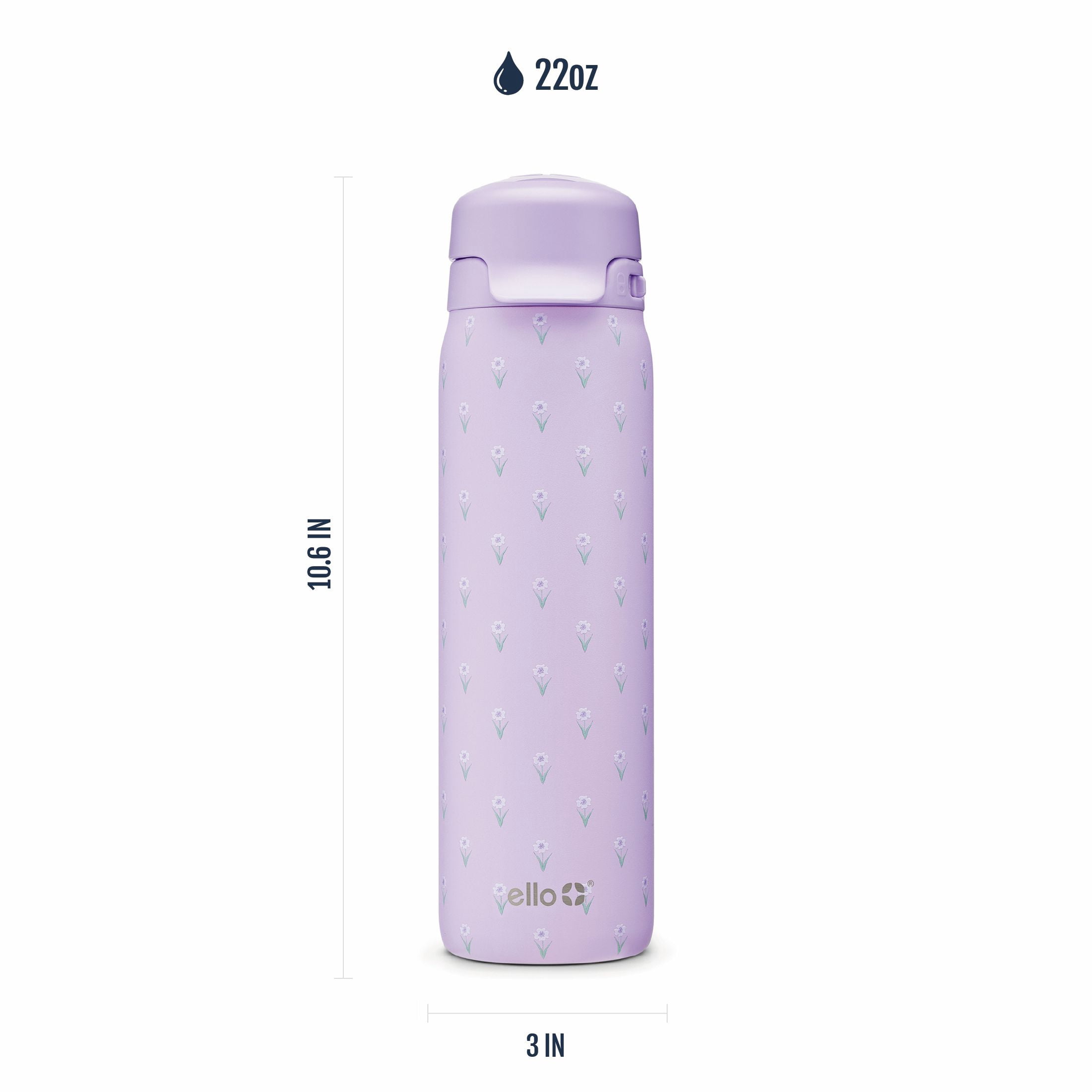 Ello Flip & Fill 22oz Stainless Steel Water Bottle for Fitness and hydration