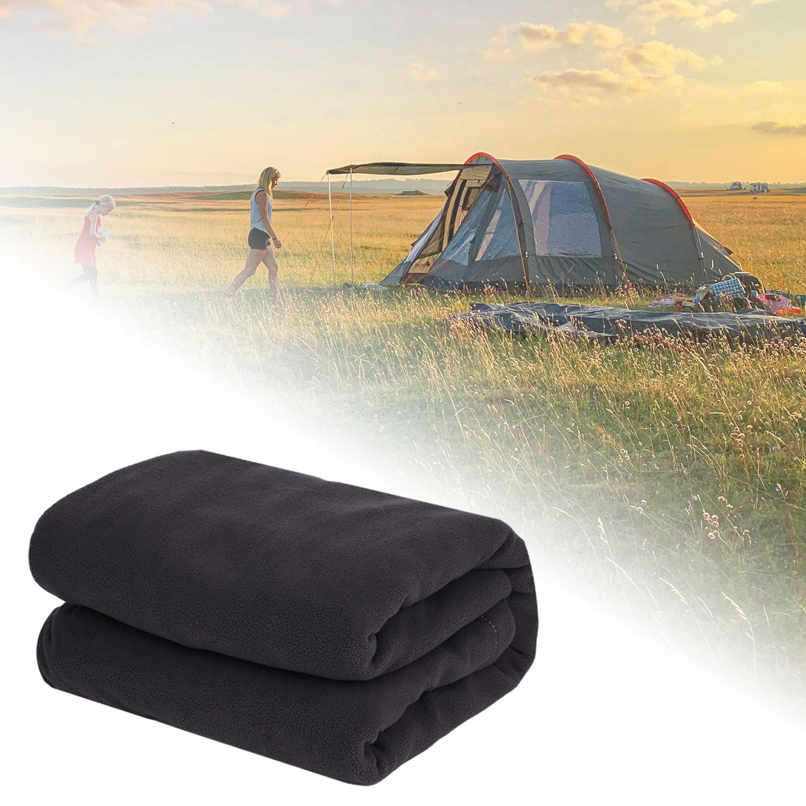 Wswqop Polar Fleece Sleeping Bag Liner Emergency Blanket for Adults Portable Camping Blanket for Traveling Backpacking Cold Weather , Dark Gray