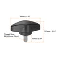 thumbnail image 2 of Uxcell 4 Packs M5 x 10mm Male Thread Tee Wing Knobs Thumb Screw Clamping Knobs Grip Black, 2 of 5