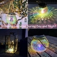 thumbnail image 3 of Paquete de 2 farolillos solares para colgar al aire libre, luces de jardín, tarro de cristal, lámpara de mesa IP65, resistente al agua, para patio, porche, patio, césped, balcón, valla, decoración de JFHHH pequeña, 3 of 5