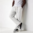 thumbnail image 2 of Nestiefly Mens Cotton Linen Pants Casual Elastic Waist Drawstring Summer Beach Pants Loose Fit Lightweight Dress Trousers 2026 White 4XL, 2 of 6