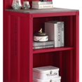 thumbnail image 3 of Benjara Reception Desk with Container Style and 3 Tier Shelves, Red, 3 of 6